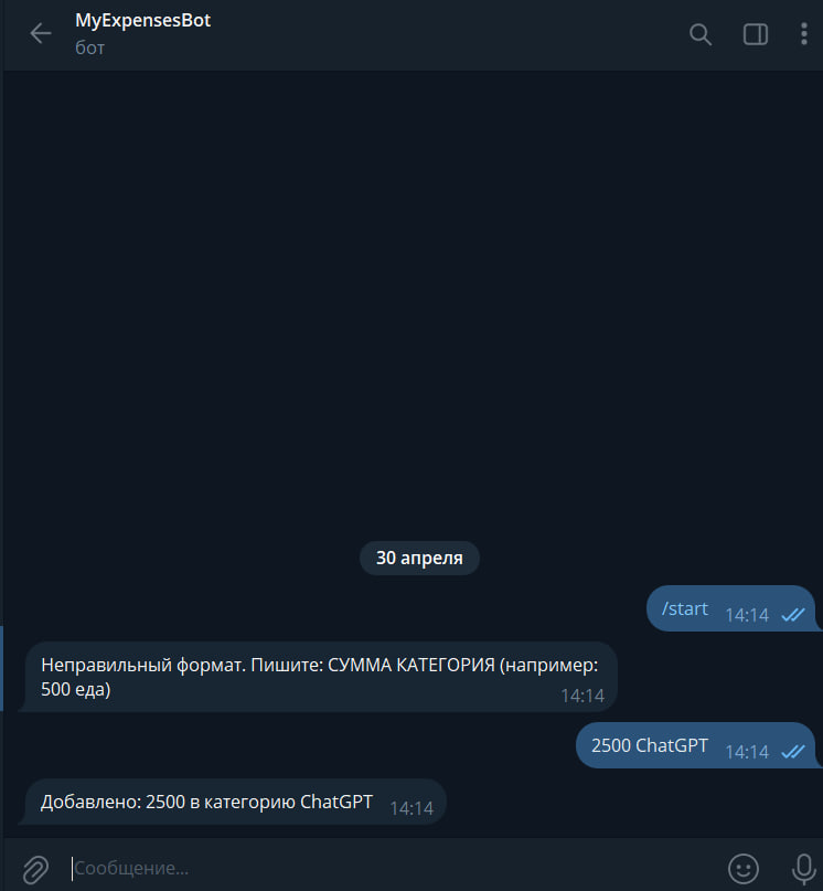 Тестирование бота